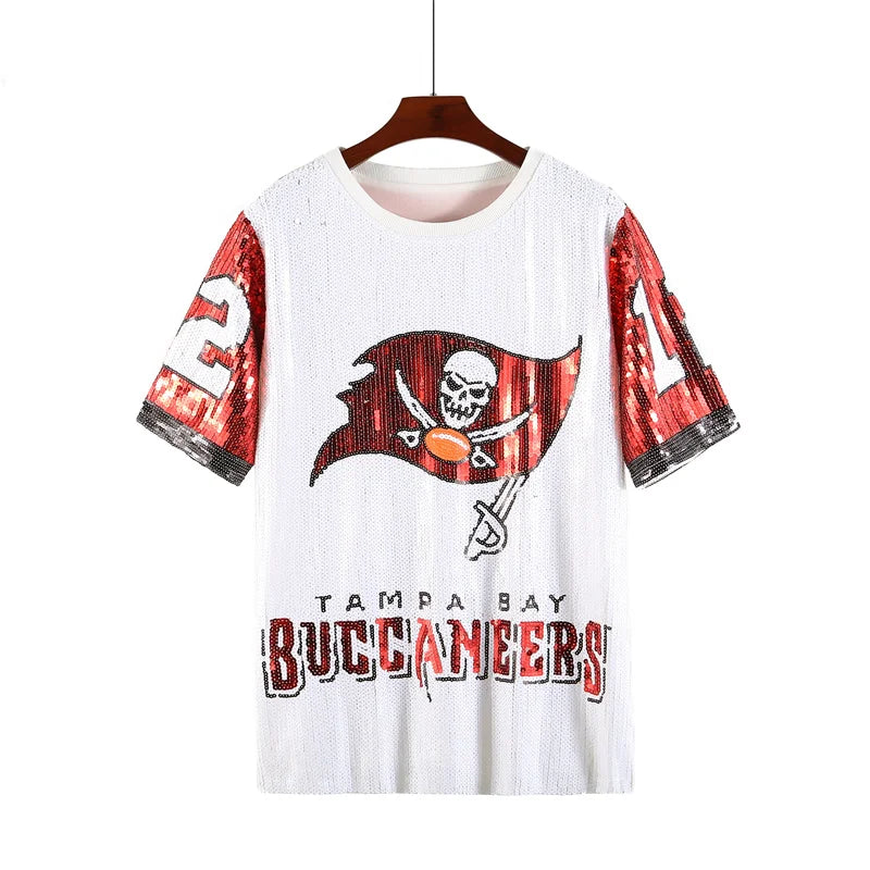 Tampa Bay Buccaneers Sequin Tee