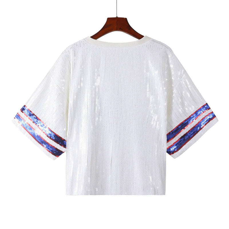 Buffalo Bills Sequin Crop Top