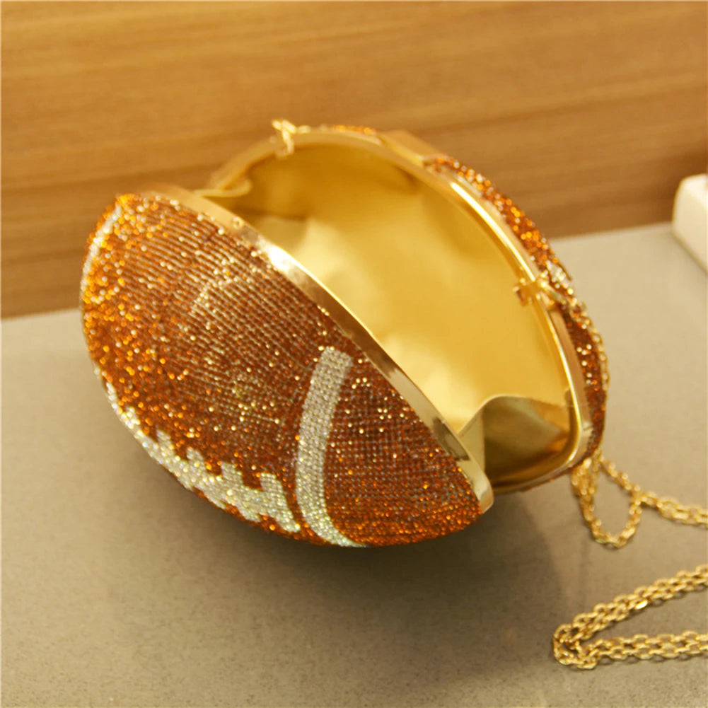 Football Rhinestone Clutch