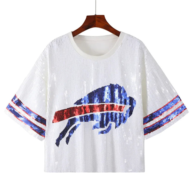 Buffalo Bills Sequin Crop Top
